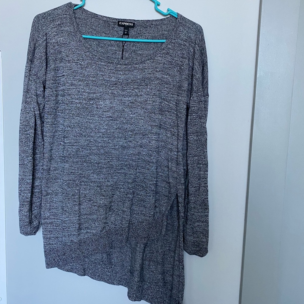 Express Heather Gray Asymmetrical long sleeve